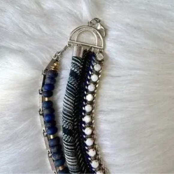 Stella & Dot Emmeline Statement Necklace Versatile Multi-Strand 3-in-1Lapis Blue - Picture 4 of 10